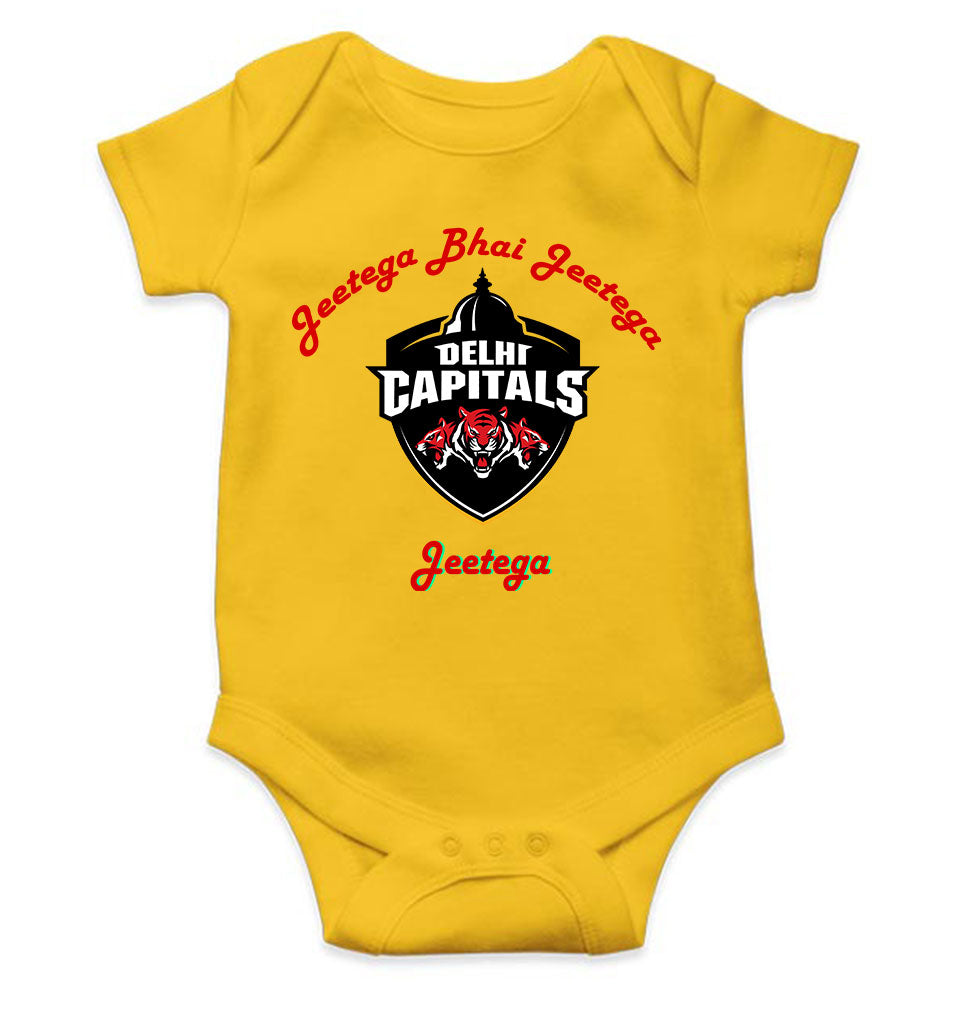 IPL Delhi Capitals Jeetega Bhai Jeetega DC Jeetega Rompers for Baby Girl- FunkyTeesClub