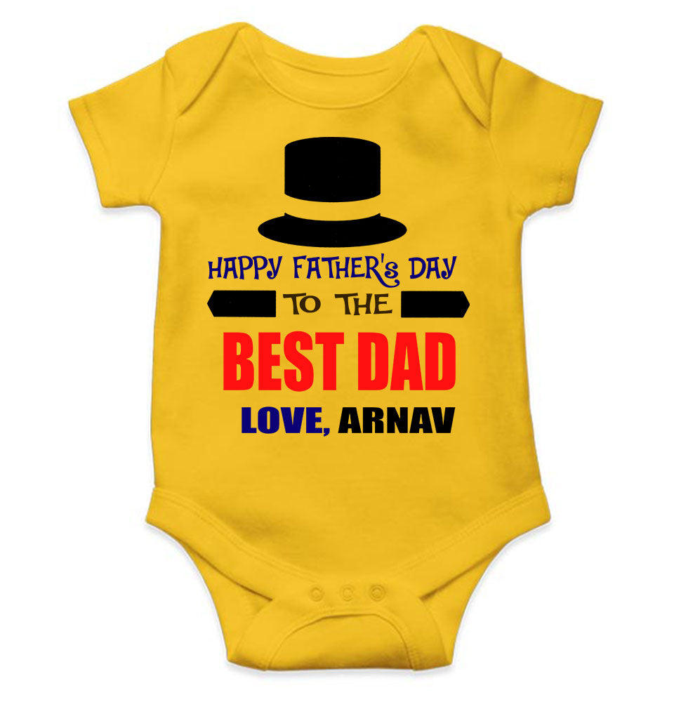 Custom Name Happy Fathers Day To The Best Dad Rompers for Baby Boy- FunkyTeesClub