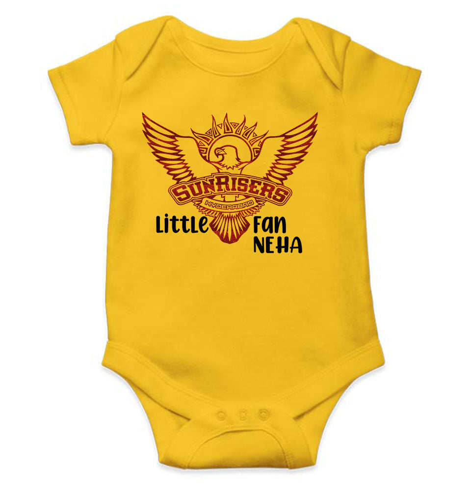 Custom Name IPL SRH Sunrisers Little Fan Rompers for Baby Girl- FunkyTeesClub