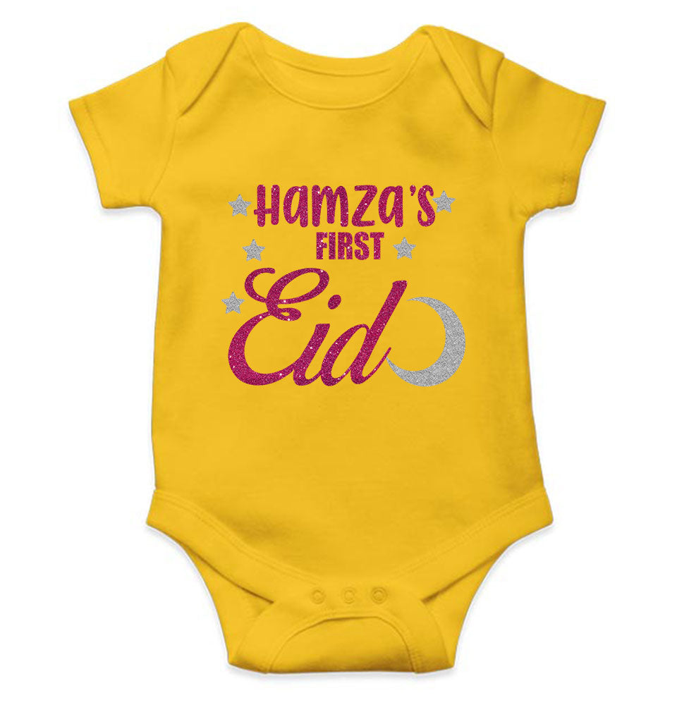 1st Eid Custom Name Rompers for Baby Boy- FunkyTeesClub