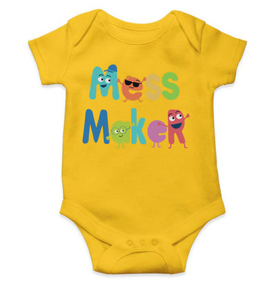 Mess Maker Cartoon Rompers for Baby Girl- FunkyTeesClub