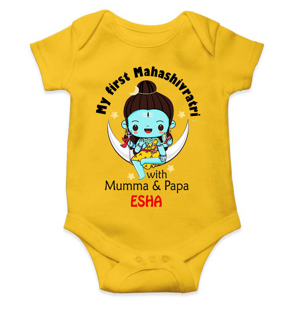 Custom Name Mahashivratri With Mumma & Papa Rompers for Baby Girl- FunkyTeesClub