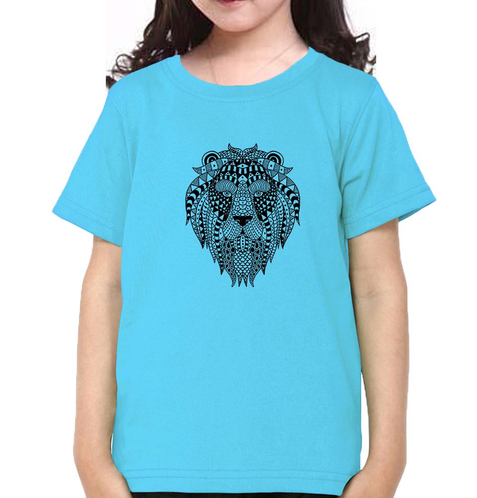 LION Half Sleeves T-Shirt For Girls -FunkyTeesClub