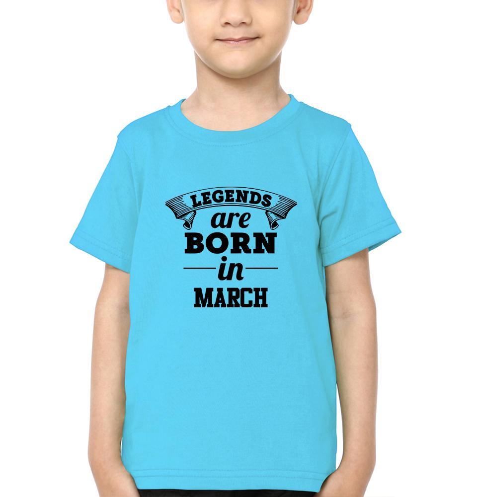 Legends are Born in March Half Sleeves T-Shirt for Boy-FunkyTeesClub
