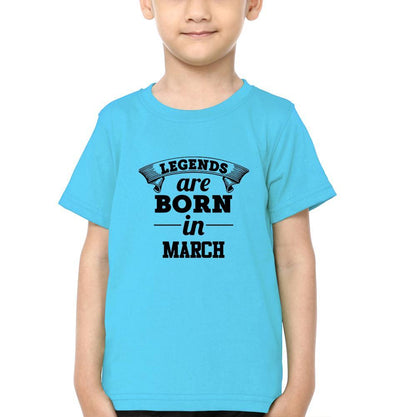Legends are Born in March Half Sleeves T-Shirt for Boy-FunkyTeesClub