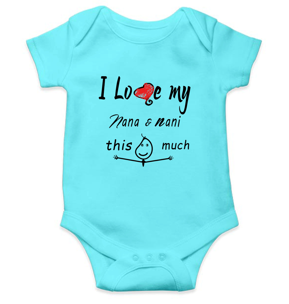I Love My Nana Nani Rompers for Baby Girl- FunkyTeesClub