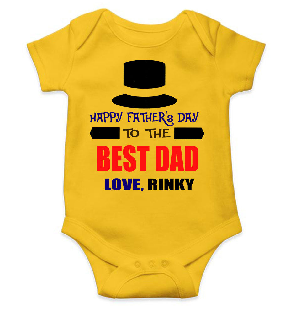 Custom Name Happy Fathers Day To The Best Dad Rompers for Baby Girl- FunkyTeesClub
