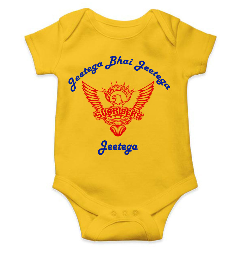 IPL Sunrisers Hyderabad Jeetega Bhai Jeetega SRH Jeetega Rompers for Baby Boy- FunkyTeesClub