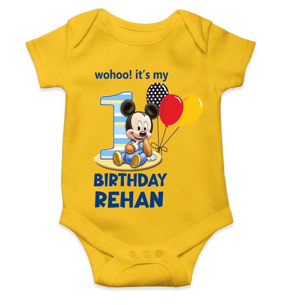 Custom Name Its My First Birthday Rompers for Baby Boy- FunkyTeesClub