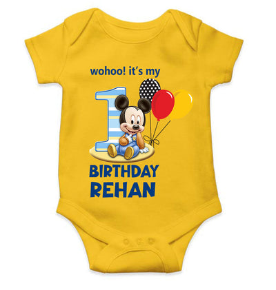 Custom Name Its My First Birthday Rompers for Baby Boy- FunkyTeesClub