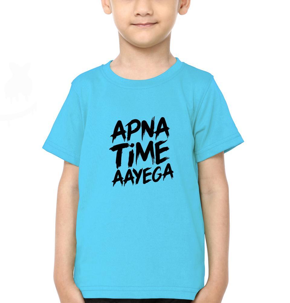 Apna Time Aayega Half Sleeves T-Shirt for Boy-FunkyTeesClub