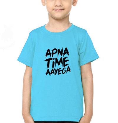 Apna Time Aayega Half Sleeves T-Shirt for Boy-FunkyTeesClub