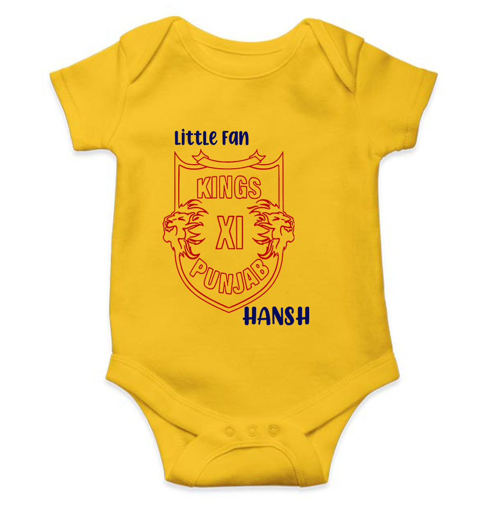 Custom Name IPL PBKS Punjab Super Kings Little Fan Rompers for Baby Boy- FunkyTeesClub