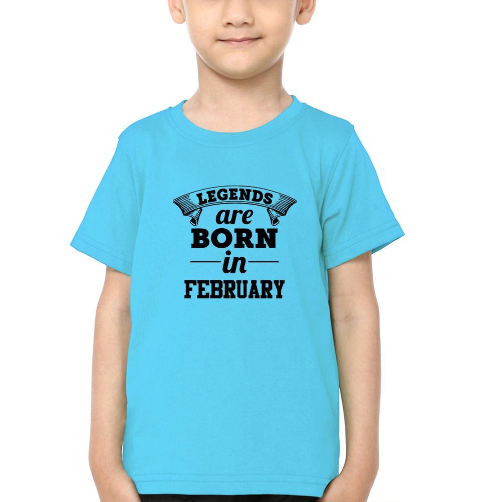 Legends are Born in February Half Sleeves T-Shirt for Boy-FunkyTeesClub
