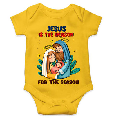 Jesus Is The Reason For The Season Christmas Rompers for Baby Girl- FunkyTeesClub