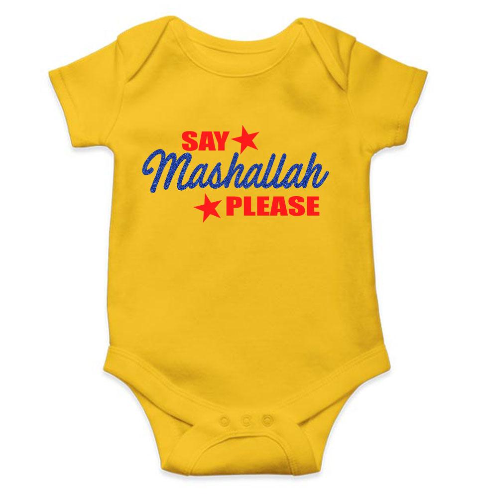 Say Mashallah Please Eid Rompers for Baby Boy- FunkyTeesClub