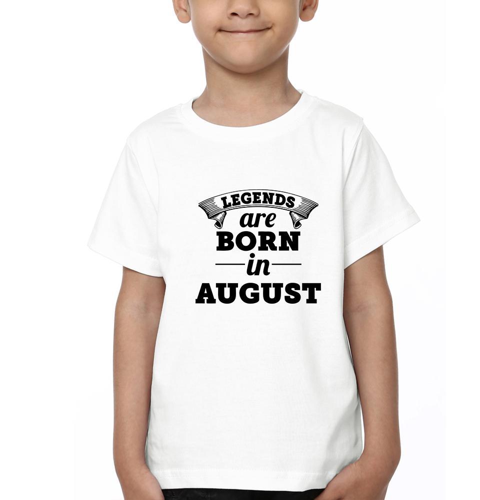 Legends are Born in August Half Sleeves T-Shirt for Boy-FunkyTeesClub