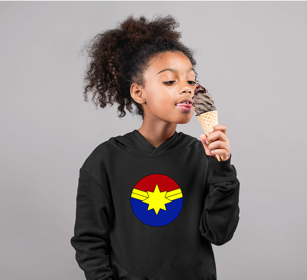 Captain Marvel Logo Girl Hoodies-FunkyTeesClub