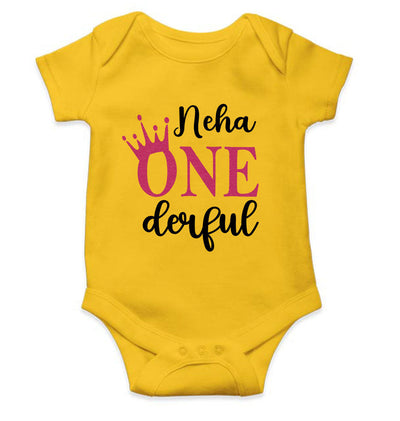 Custom Name First Birthday Rompers for Baby Girl- FunkyTeesClub