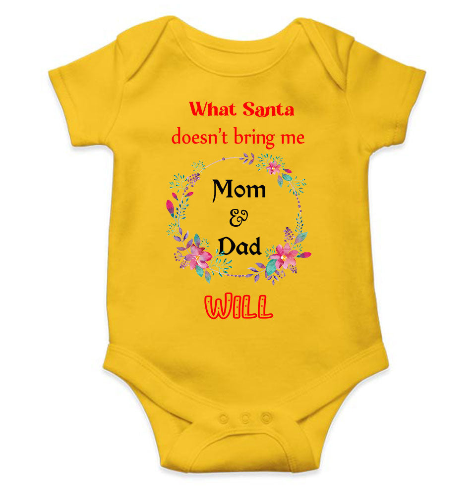 What Santa Does Not Bring Me Mom & Dad Will Christmas Rompers for Baby Girl- FunkyTeesClub