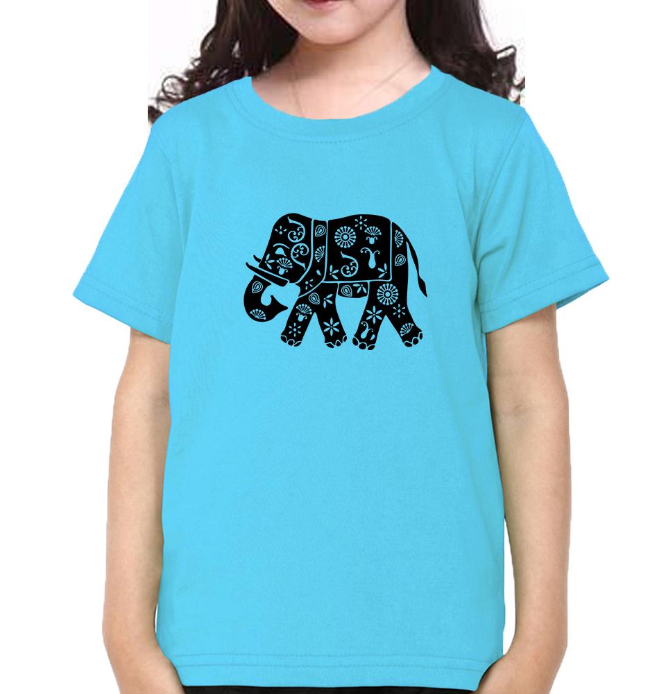 Elephant Half Sleeves T-Shirt For Girls -FunkyTeesClub