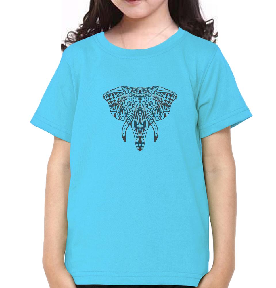 ETHINIC ELEPHANT Half Sleeves T-Shirt For Girls -FunkyTeesClub