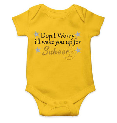 Don't Worry I'll Wake You Up For Suhoor Eid Rompers for Baby Boy- FunkyTeesClub