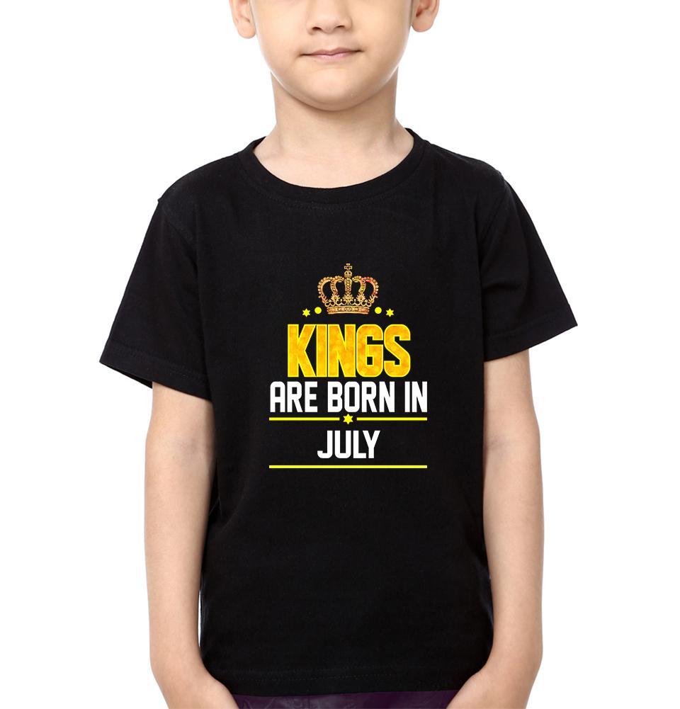 Kings Are Born In July Half Sleeves T-Shirt for Boy-FunkyTeesClub