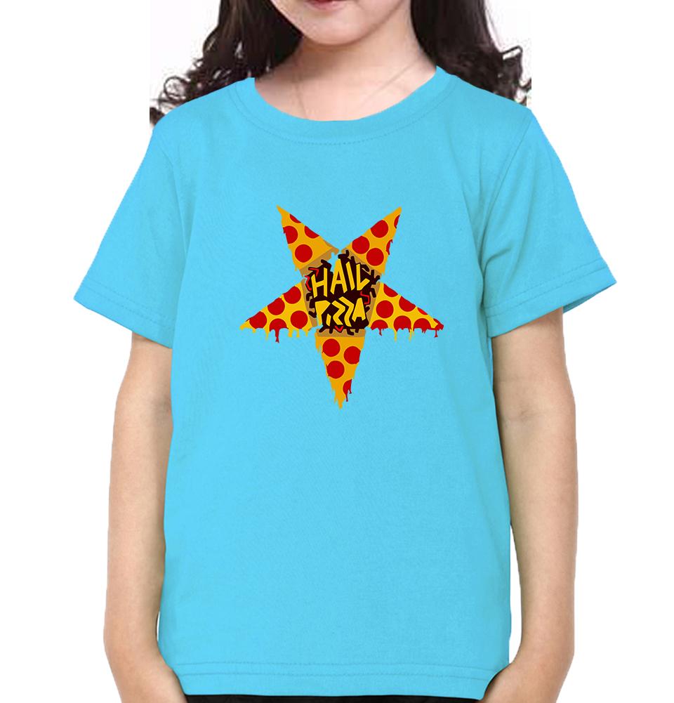 Hail Pizza Half Sleeves T-Shirt For Girls -FunkyTeesClub