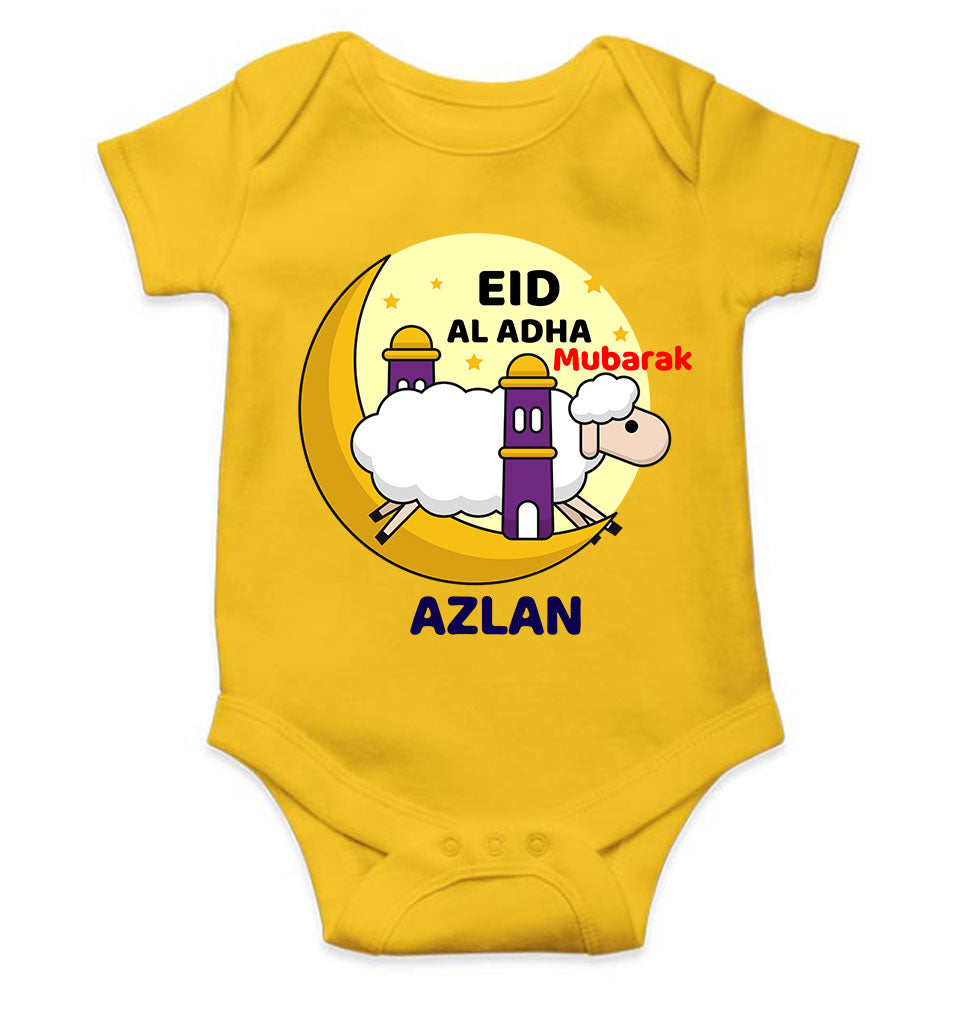 Custom Name Eid Al Adha Bakra Eid Mubarak Rompers for Baby Boy- FunkyTeesClub