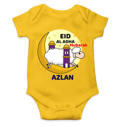 Custom Name Eid Al Adha Bakra Eid Mubarak Rompers for Baby Boy- FunkyTeesClub