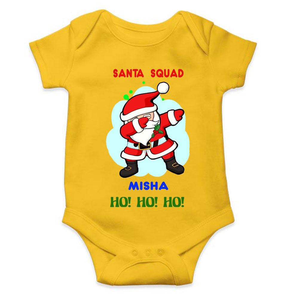 Customized Name Santa Squad Ho Ho Ho Christmas Rompers for Baby Girl- FunkyTeesClub