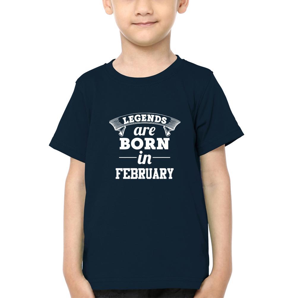 Legends are Born in February Half Sleeves T-Shirt for Boy-FunkyTeesClub