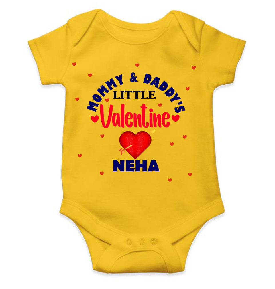 Custom Name Mommys And Daddys Little Valentine Rompers for Baby Girl- FunkyTeesClub