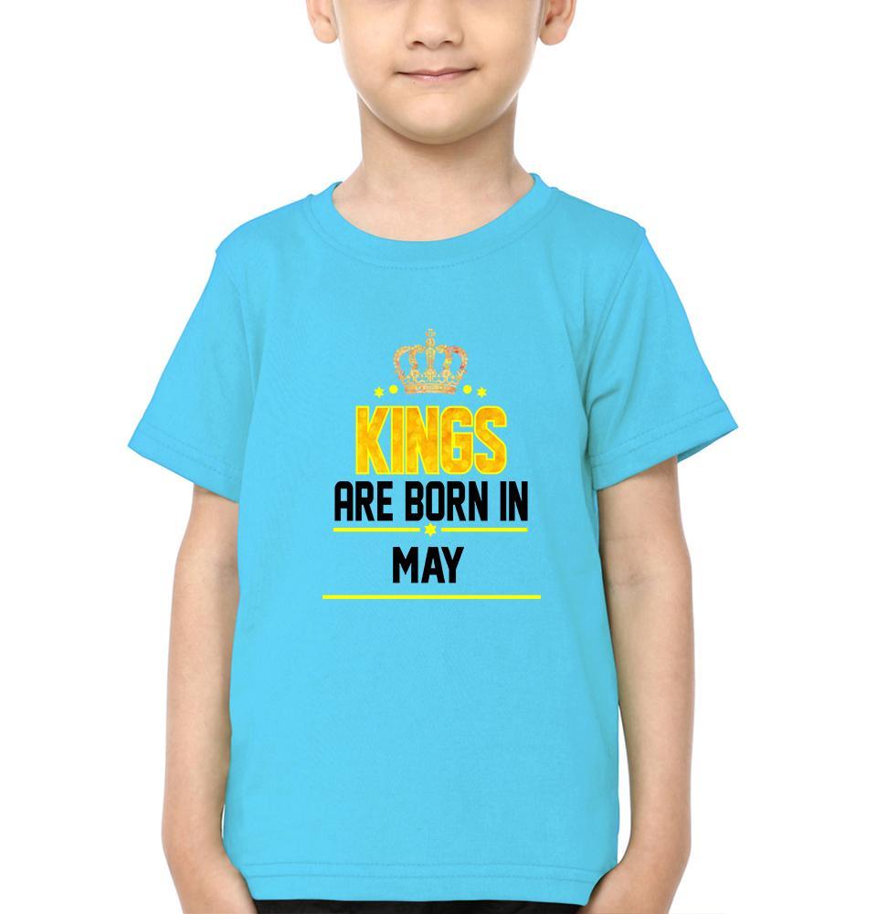 Kings Are Born In May Half Sleeves T-Shirt for Boy-FunkyTeesClub