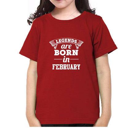 Legends are Born in February Half Sleeves T-Shirt For Girls -FunkyTeesClub