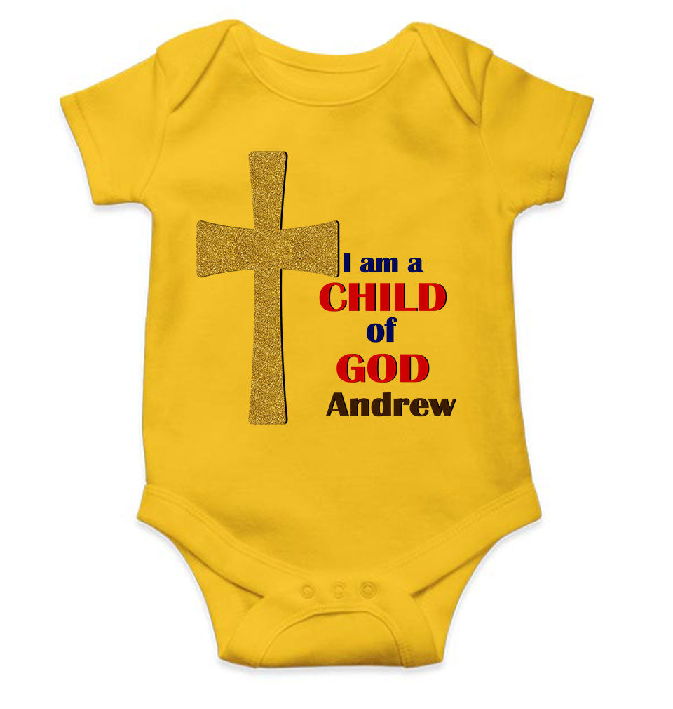 Custom Name Child Of God Baptism Christening Day Rompers for Baby Boy- FunkyTeesClub
