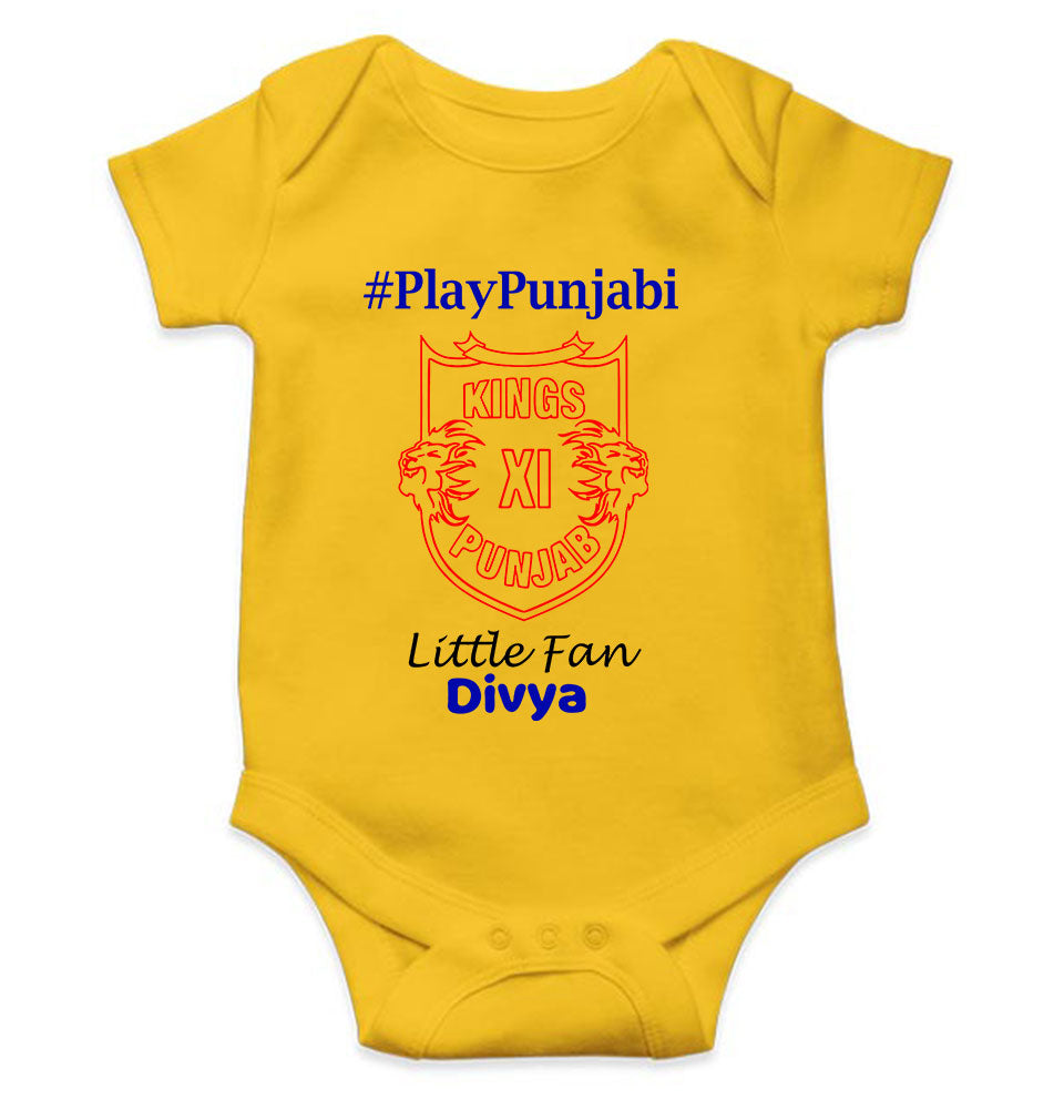 Custom Name IPL PBKS Punjab Kings PlayPunjabi Kings Eleven Punjab Rompers for Baby Girl- FunkyTeesClub
