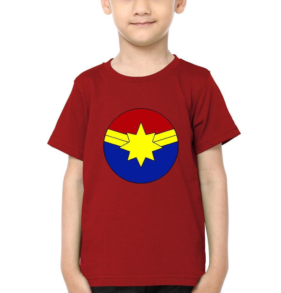 Captain Marvel Logo Half Sleeves T-Shirt for Boy-FunkyTeesClub