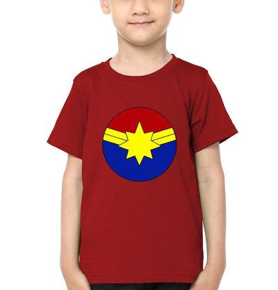Captain Marvel Logo Half Sleeves T-Shirt for Boy-FunkyTeesClub