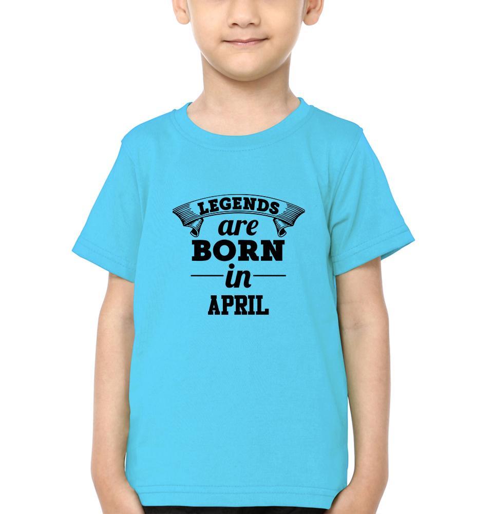 Legends are Born in April Half Sleeves T-Shirt for Boy-FunkyTeesClub