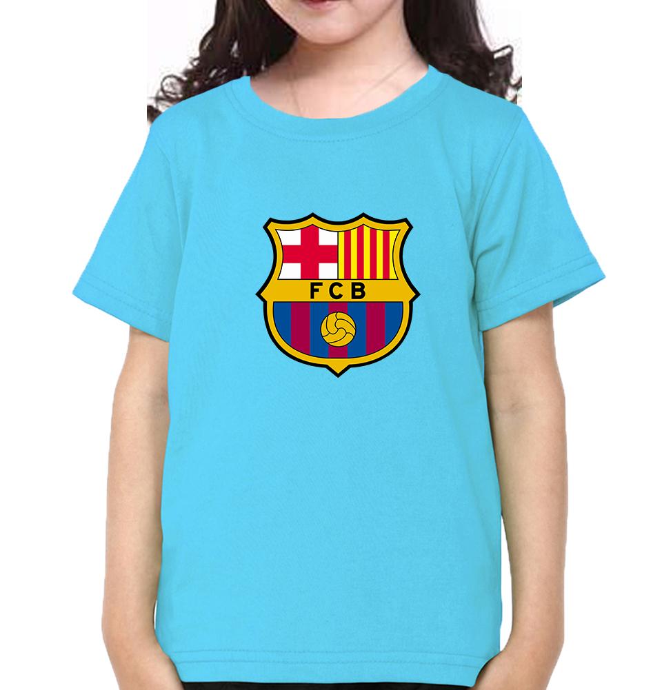 Barcelona Half Sleeves T-Shirt For Girls -FunkyTeesClub