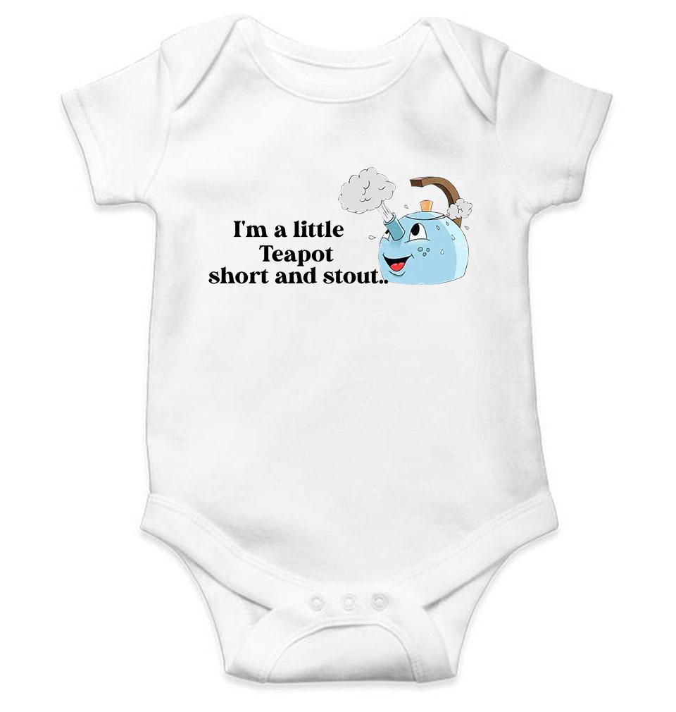 I Am A Little Teapot Poem Rompers for Baby Boy- FunkyTeesClub
