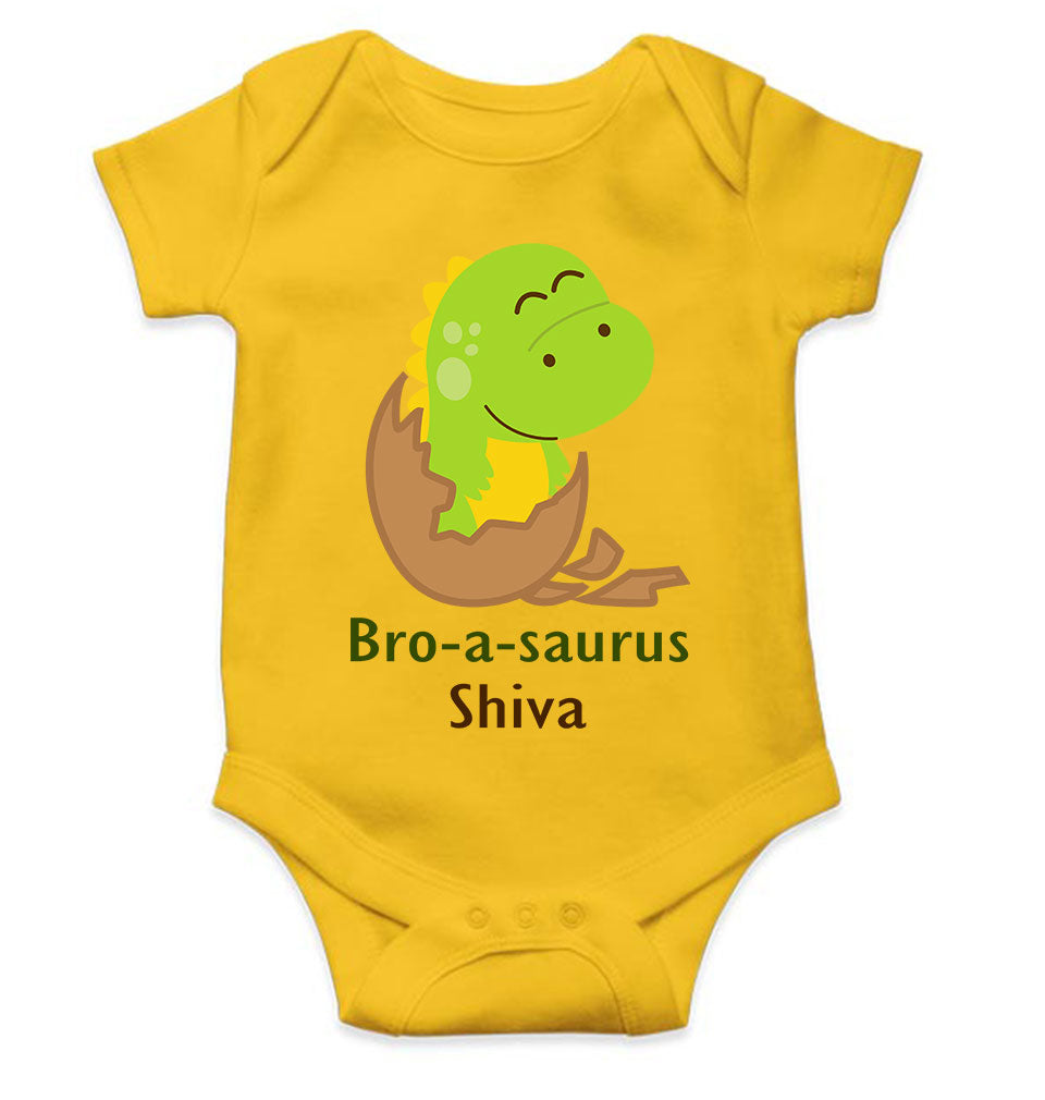 Custom Name Bro A Sauras Raksha Bandhan Rompers for Baby Boy- FunkyTeesClub