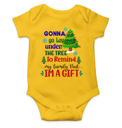 Gift Under Christmas Tree Rompers for Baby Boy- FunkyTeesClub