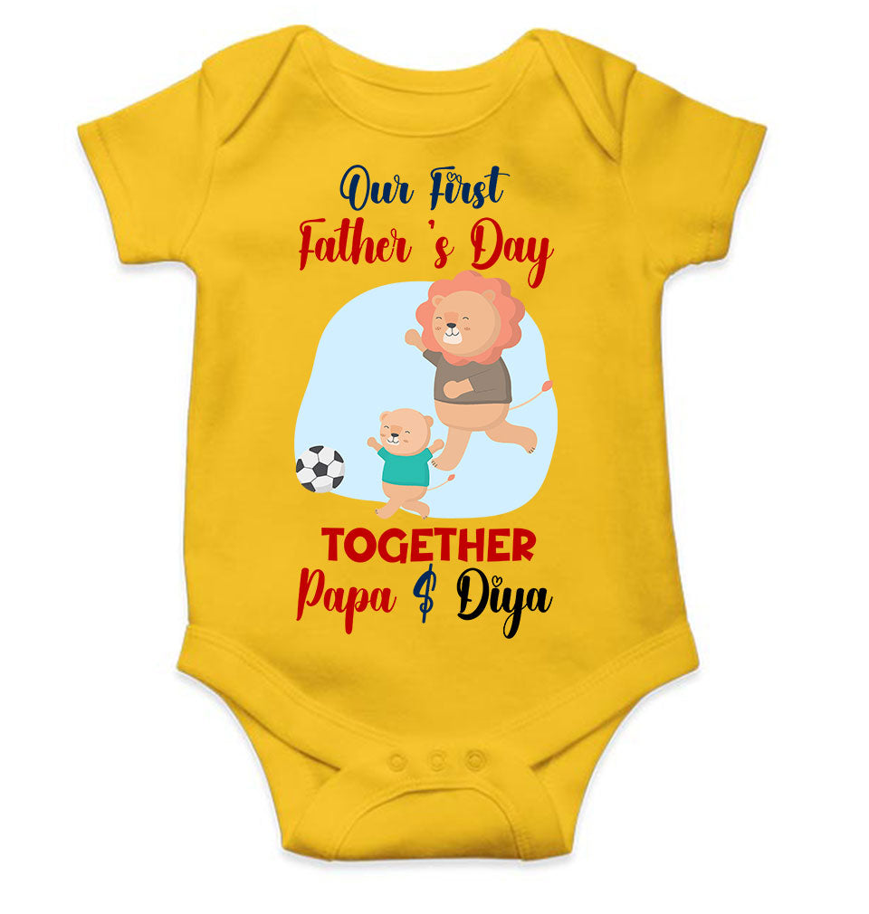 Custom Name Our First Father Day Rompers for Baby Girl- FunkyTeesClub