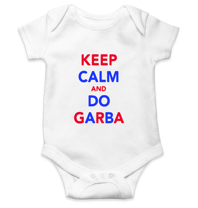 Keep Calm And Do Garbha Rompers for Baby Boy- FunkyTeesClub