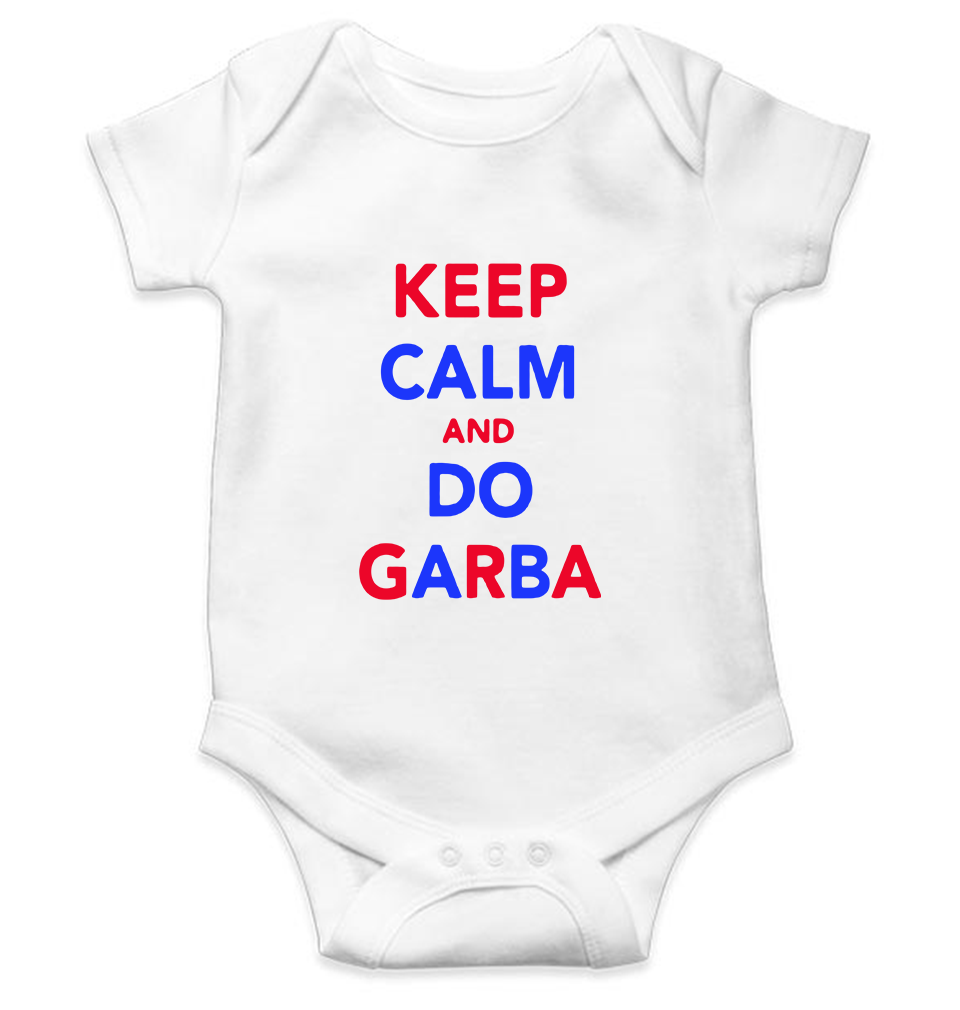 Keep Calm And Do Garbha Rompers for Baby Boy- FunkyTeesClub