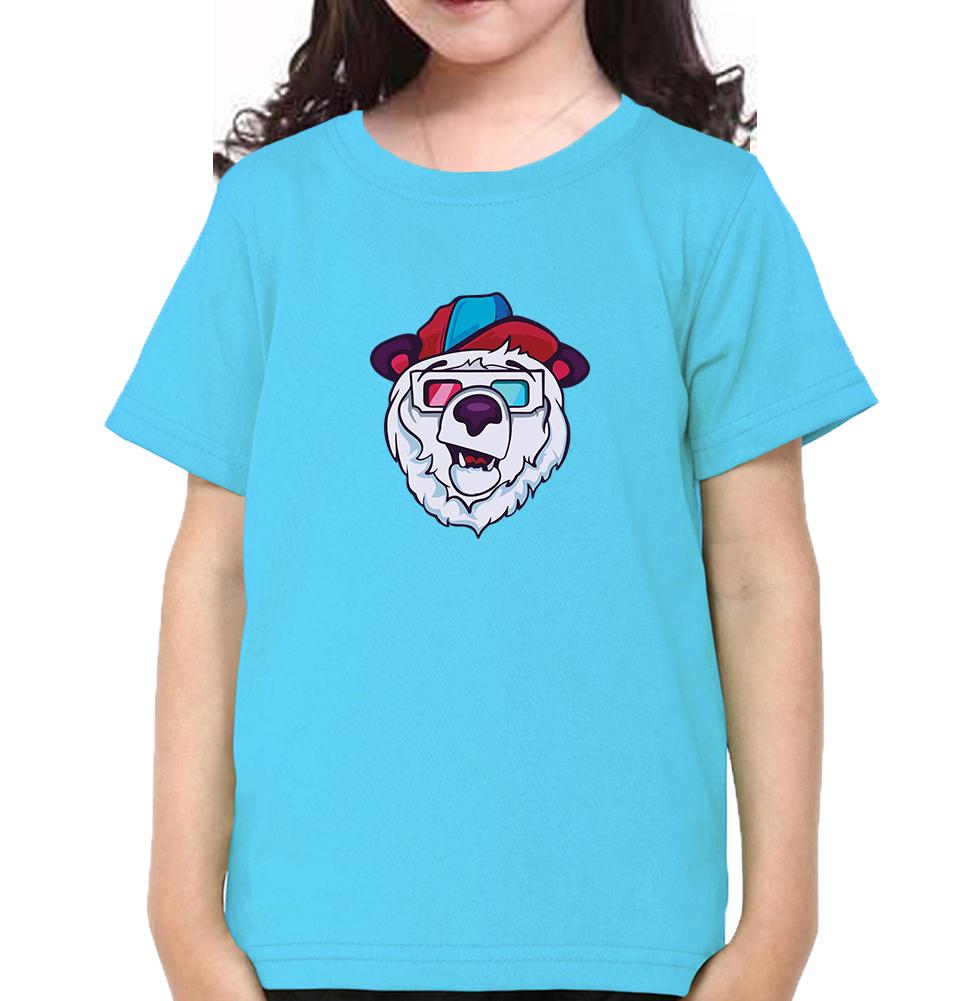 Bear Half Sleeves T-Shirt For Girls -FunkyTeesClub