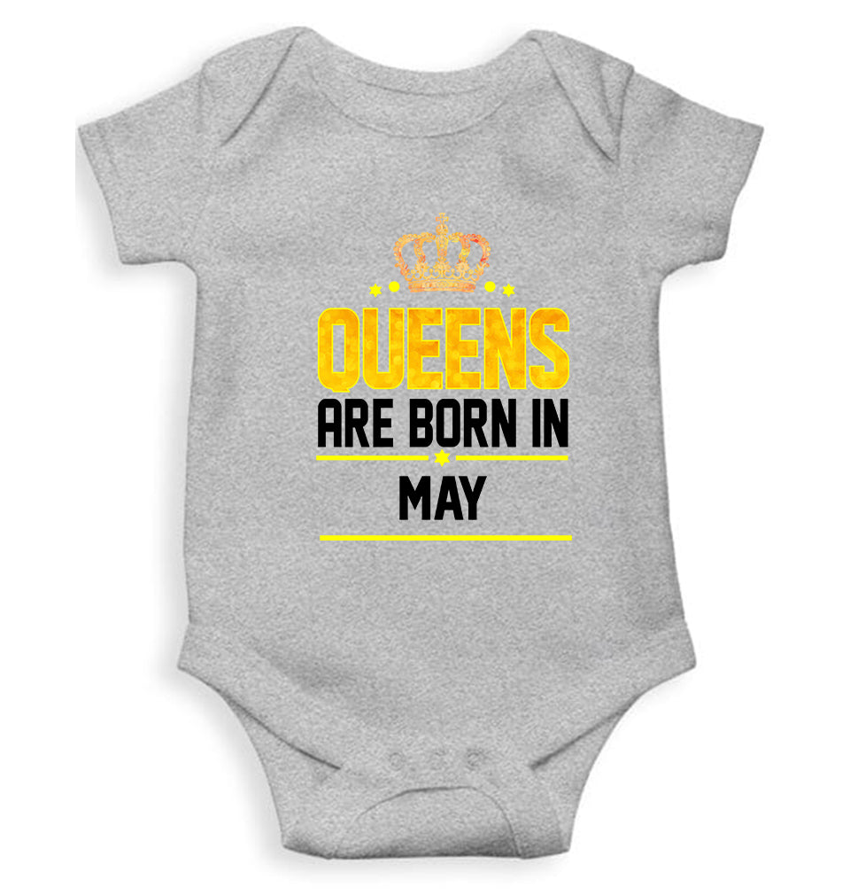 Queens Are Born In May Rompers for Baby Girl- FunkyTeesClub
